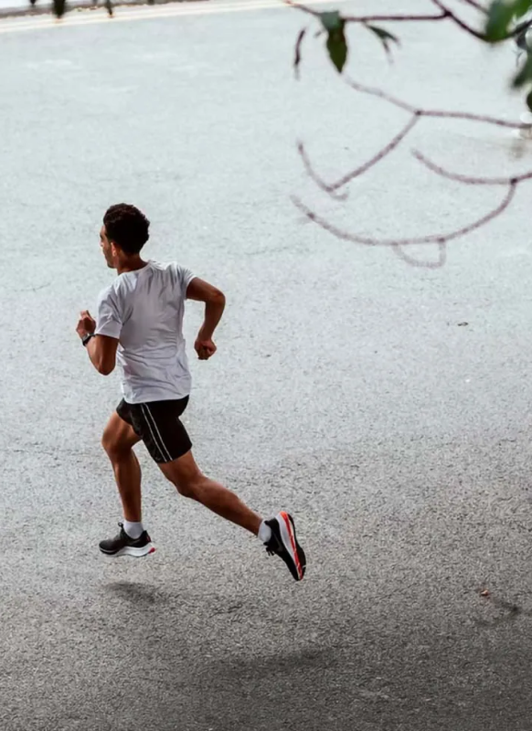 Person jogging outside