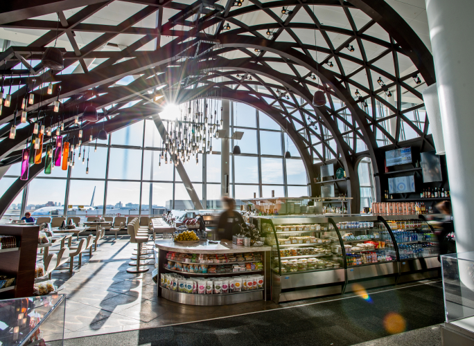 Experience Our Innovation restaurant with open layout offering dine in and grab & go service